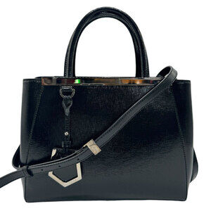 Fendi Toujours handbag shoulder bag patent leather black silver